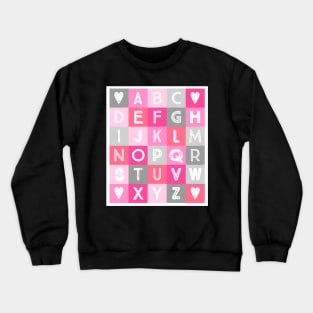 Pink grey Alphabet art decor pattern Crewneck Sweatshirt